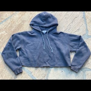 Princess Polly cropped slate blue hoodie cute